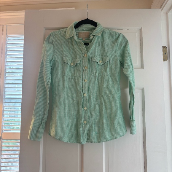 Women's Banana Republic Linen Button Down Shirt Size XS - Picture 1 of 6